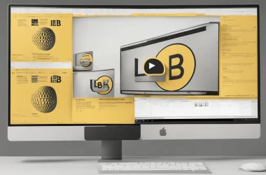 Dois monitores de computador em uma mesa, um exibindo o logotipo e a interface do Looker, o outro exibindo o logotipo e a interface do PowerBI.